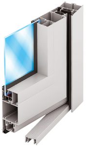 алюминиевые двери на основе профиля ALT C48